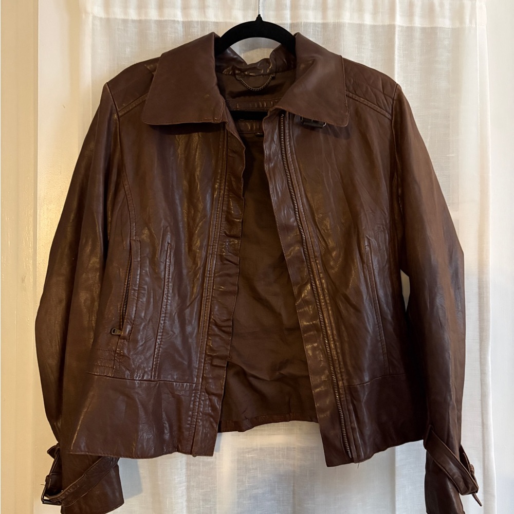 Guess Brown Leather Jacket